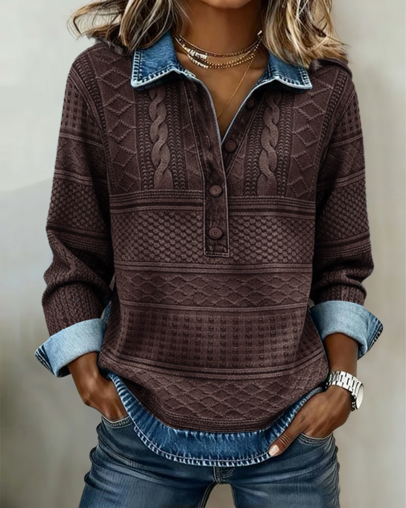 Livia β Top met kraag en knoopsluiting