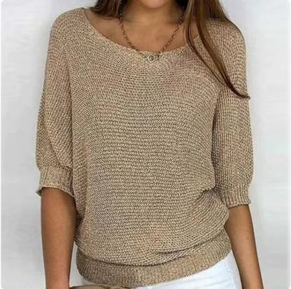 Iris™ | Lichte Zomertrui met 3/4 Mouwen – Comfort & Casual Elegantie